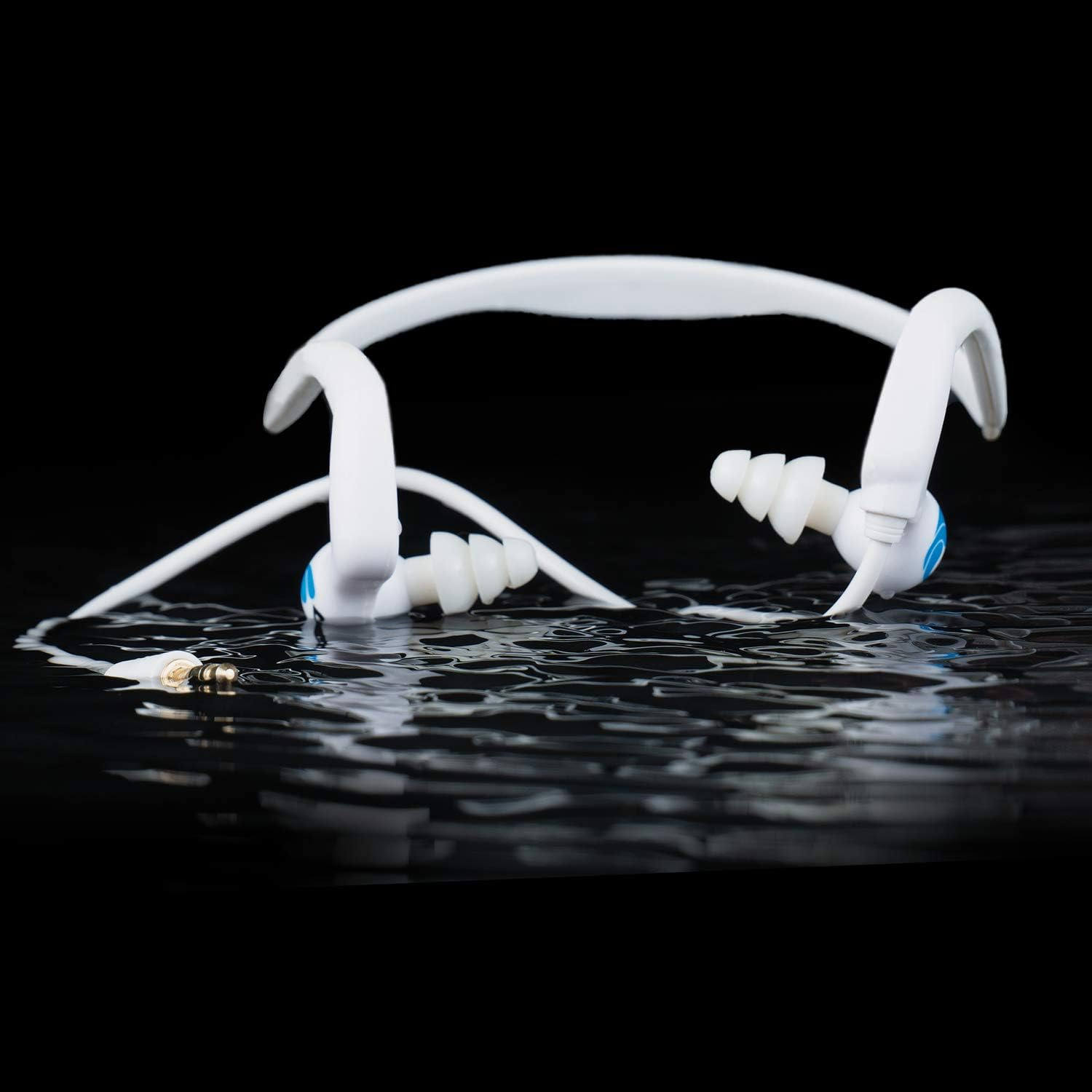 Hydroactive Premium Short-Cord Waterproof Headphones (Wired 3.5 Mm Jack) with 11 Earbuds in 4 Styles (Separate Music Player Purchase Required) image number 1