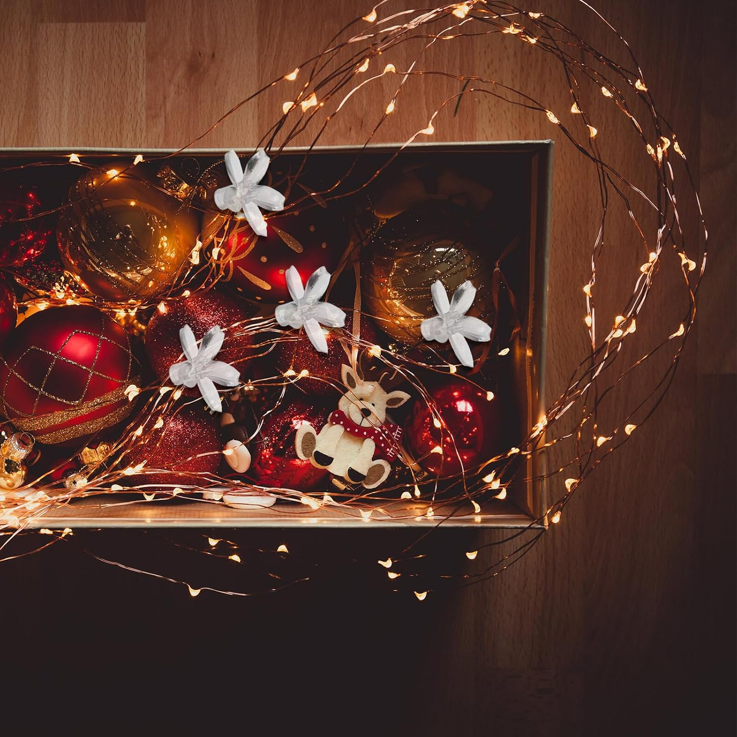 RORPOIR 100Pcs Transparent Cherry Blossom Flower Lampshade Covers for LED String Lights Decorative Wall Lamp Replacement Shades for Party Outdoor Indoor Home Use image number 4