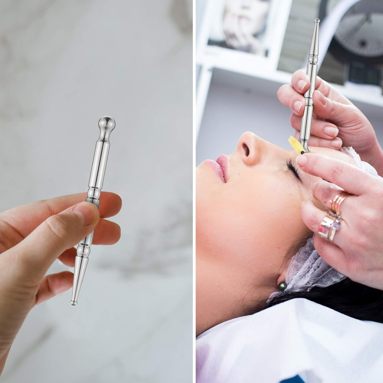 1Pc Dual Head Reflexology Acupuncture Pen,Facial Reflexology Massage Pen Stainless Steel Manual Acupuncture Pen,Stainless Steel Dual Head Body Point Probe Pen,Stainless Steel Auricular Point Probe Pen image number 4