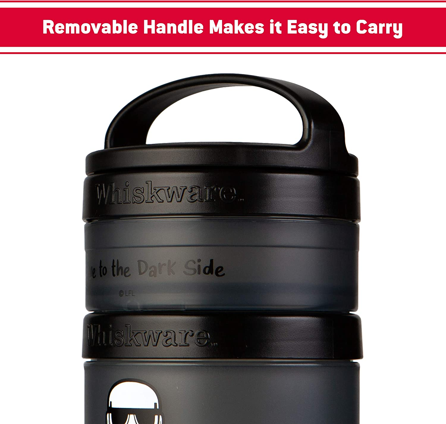 Whiskware Star Wars Stackable Snack Containers for Babies, Kids, and Toddlers, 3 Stackable Snack Cups for School and Travel, Formula and Cupholder Friendly, Stormtrooper and Darth Vader image number 5