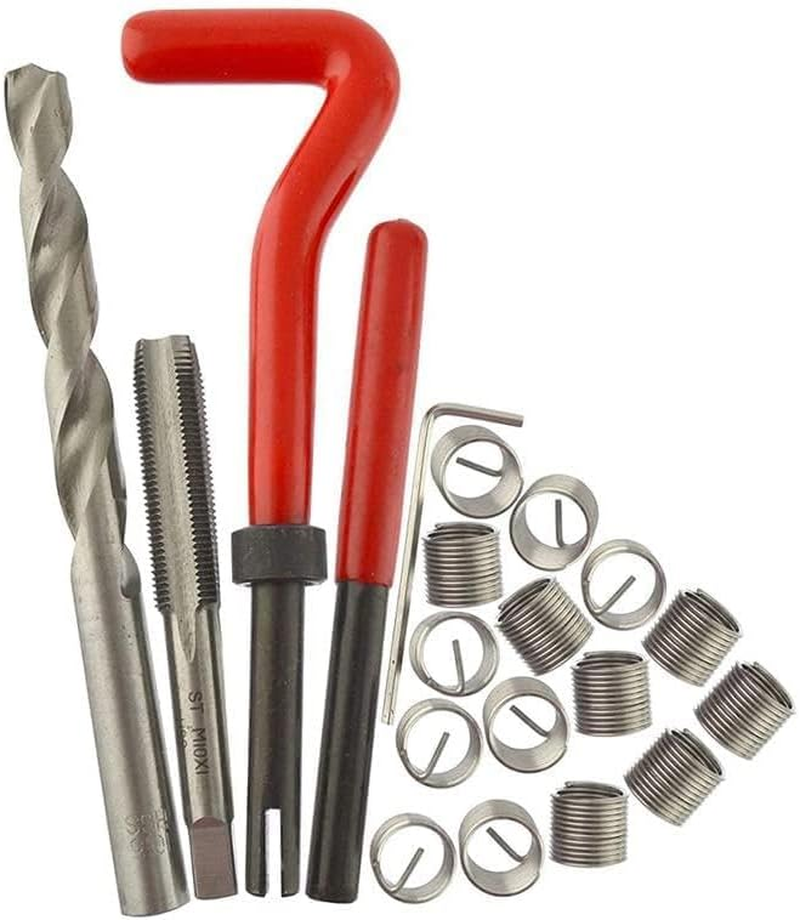 20Pcs Metric Thread Repair Insert Kit M5 M6 M8 M10 M12 M14 Helicoil Car Pro Coil Tool M10 * 1.0 M10-1.0