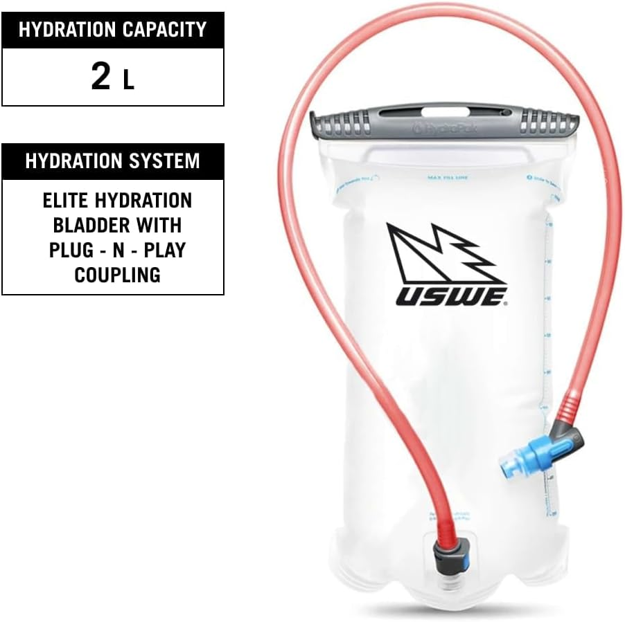 USWE Race 2.0, Ultra Lightweight Hydration Backpack with 2.0L / 70Oz Water Bladder, Leak Proof Pack for Gravel, MTB, Running, Hiking, Cycling, Camping, Biking for Men,Women image number 1