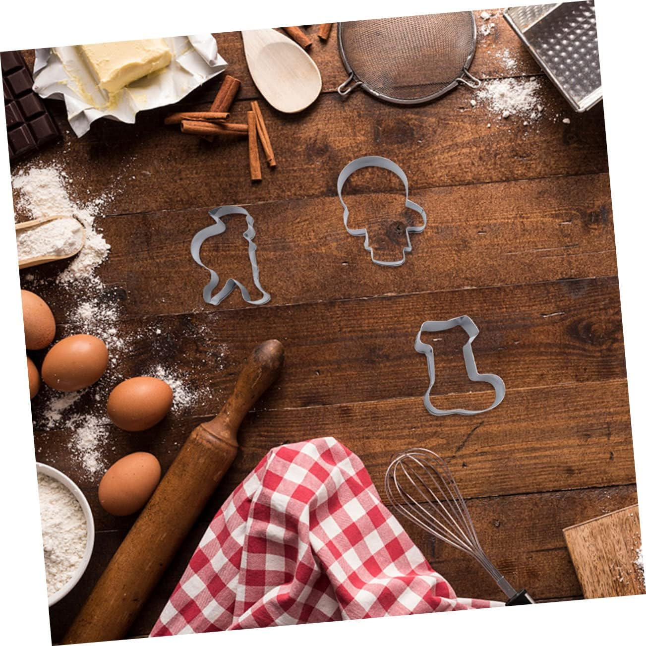 6Pcs Stainless Steel Christmas Cookie Cutters Gingerbread Man Mold for Christmas Baking image number 4