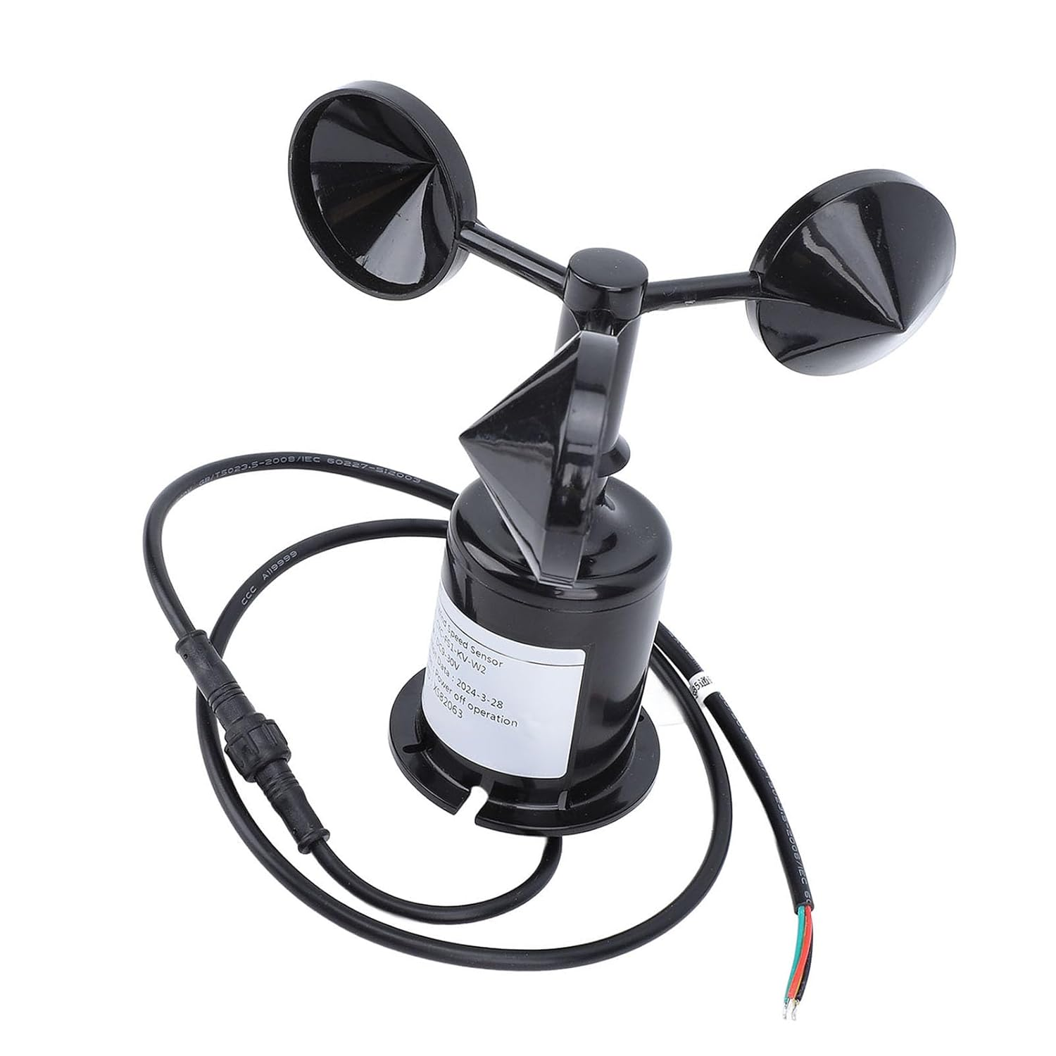 Cryfokt Wind Speed Sensor Anemometer for Industry, Premium Material Wind Speed Monitoring Sensor for Meteorology Advertising Gates, ABS Material image number 5