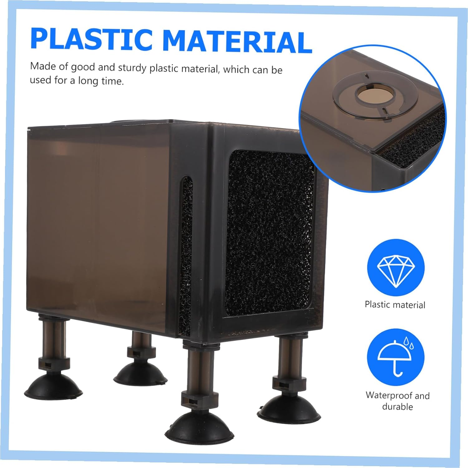 Garneck Plastic Pump Case with High Foot Nails Aquarium Supply Container for Outdoor Submersible Water Pump Protection Sturdy Household Accessory Box image number 4