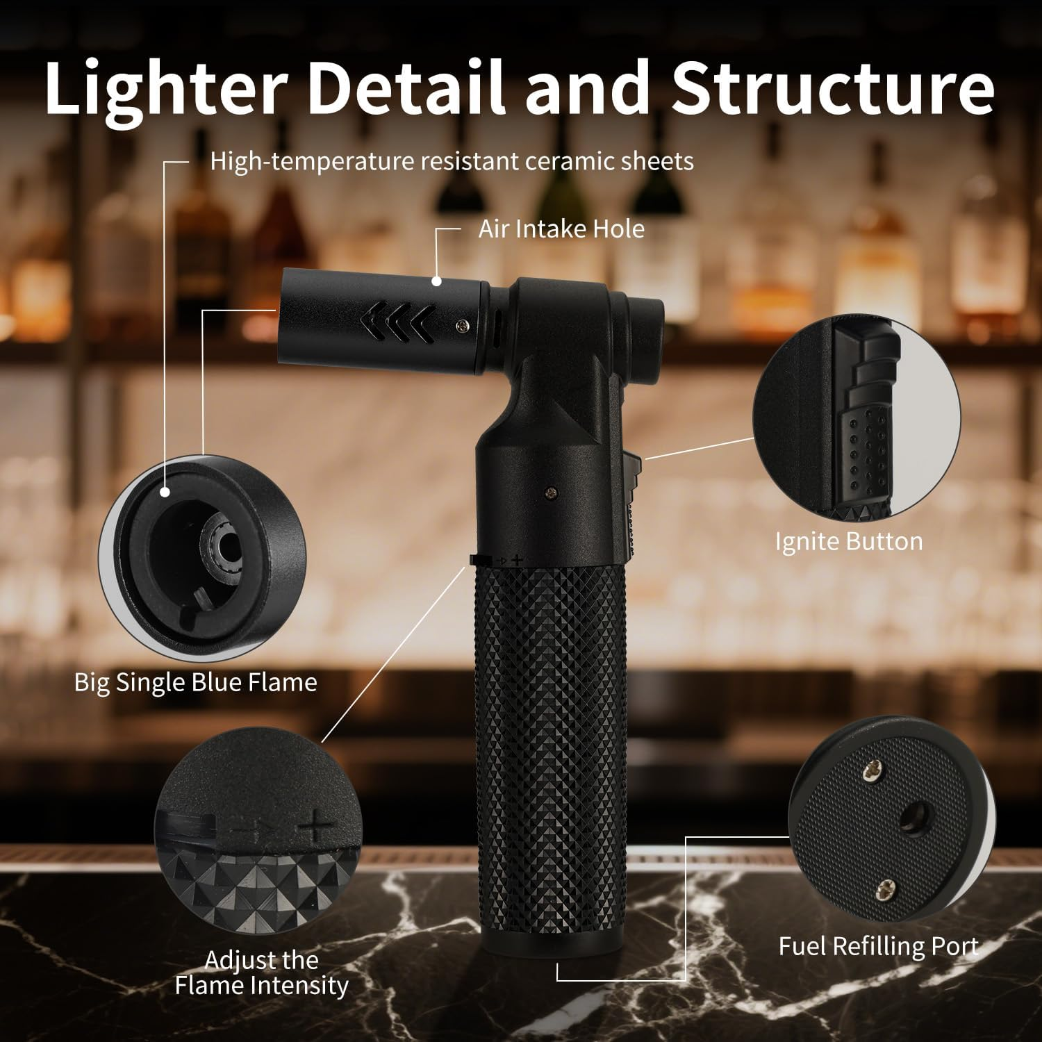 Whiskey Smoker Kit with Torch,Cocktail Kit with 6 Flavors Wood Chips, 2 Glasses, 2 Ice Ball Molds,Smoked Old Fashioned Drink Smoker Kit, Birthday Bourbon Whiskey Gifts for Men image number 6