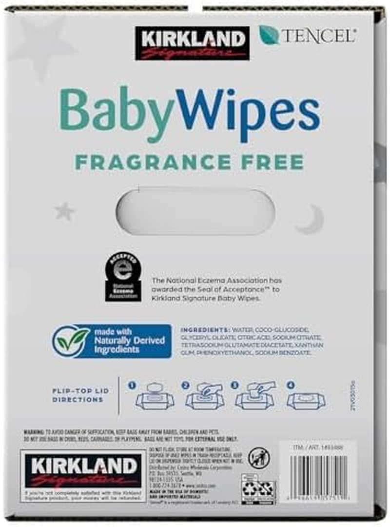 Kirkland Signature Baby Wipes, Fragrance Free, 9 Packs of 100 image number 1
