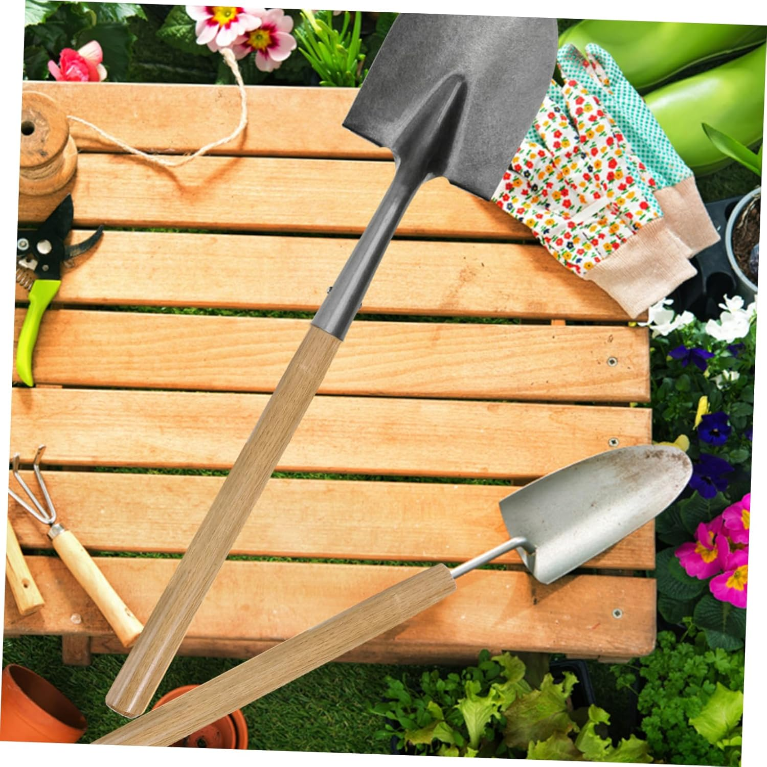 GETAJGHSD Solid Wood Shovel Handle Replacement Thickened Farm Tool Handle Wood Rod for Gardening Heavy Duty Agricultural Hand Tool Compatible with Brooms and Shovels image number 6
