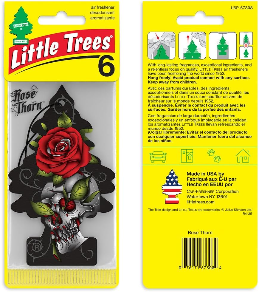 Little Trees Air Fresheners Car Air Freshener. Hanging Tree Provides Long Lasting Scent for Auto or Home. Rose Thorn, 24 Air Fresheners image number 2
