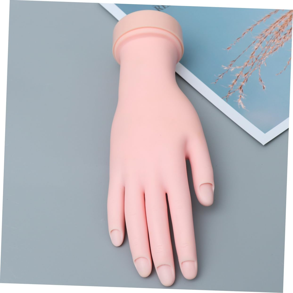 WOONEKY Nail Art Practice Prosthetic Right Hand Model Movable Bendable Rubber Hand Nail Tips Insertable Tool for Beginners Salon Artists image number 6