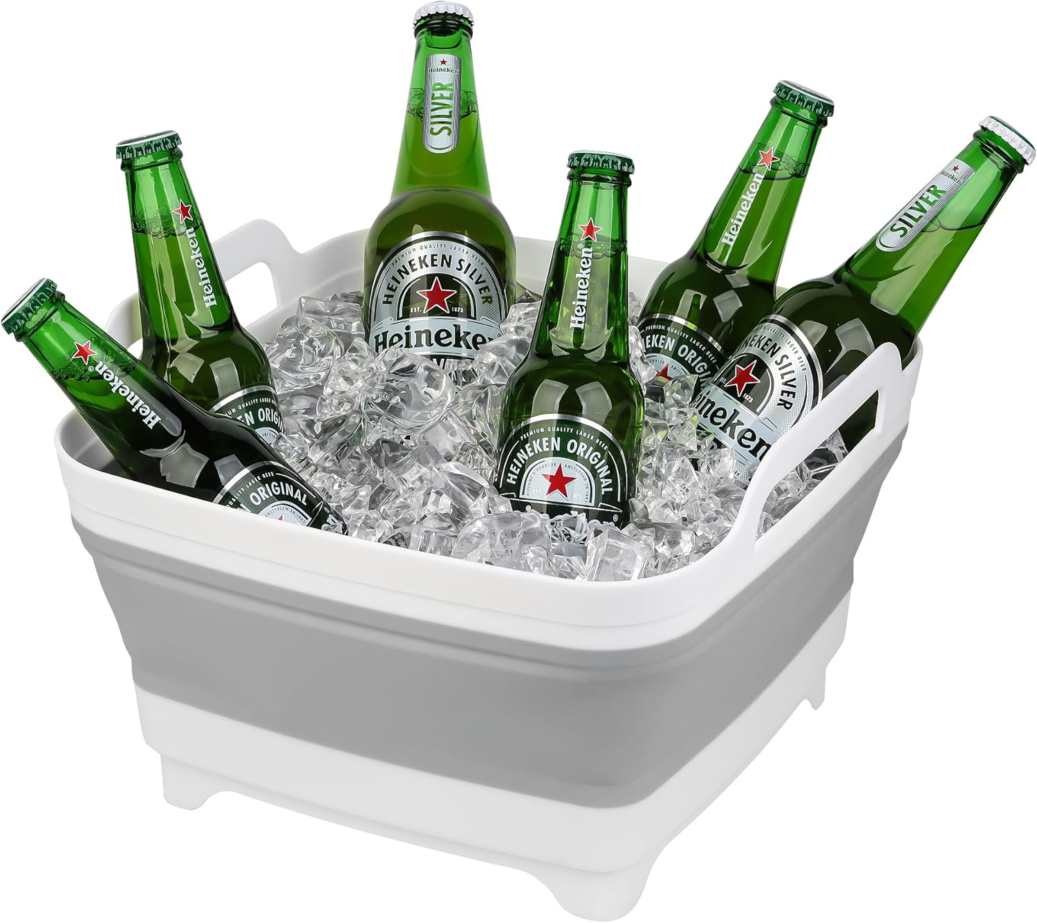 Tiawudi Dishpan for Washing Dishes, 2.4Gal/9L Wash Basin with Draining Plug Carry Handles, Collapsible Bucket for Cleaning, Portable Sink, Foldable Plastic Tub image number 2