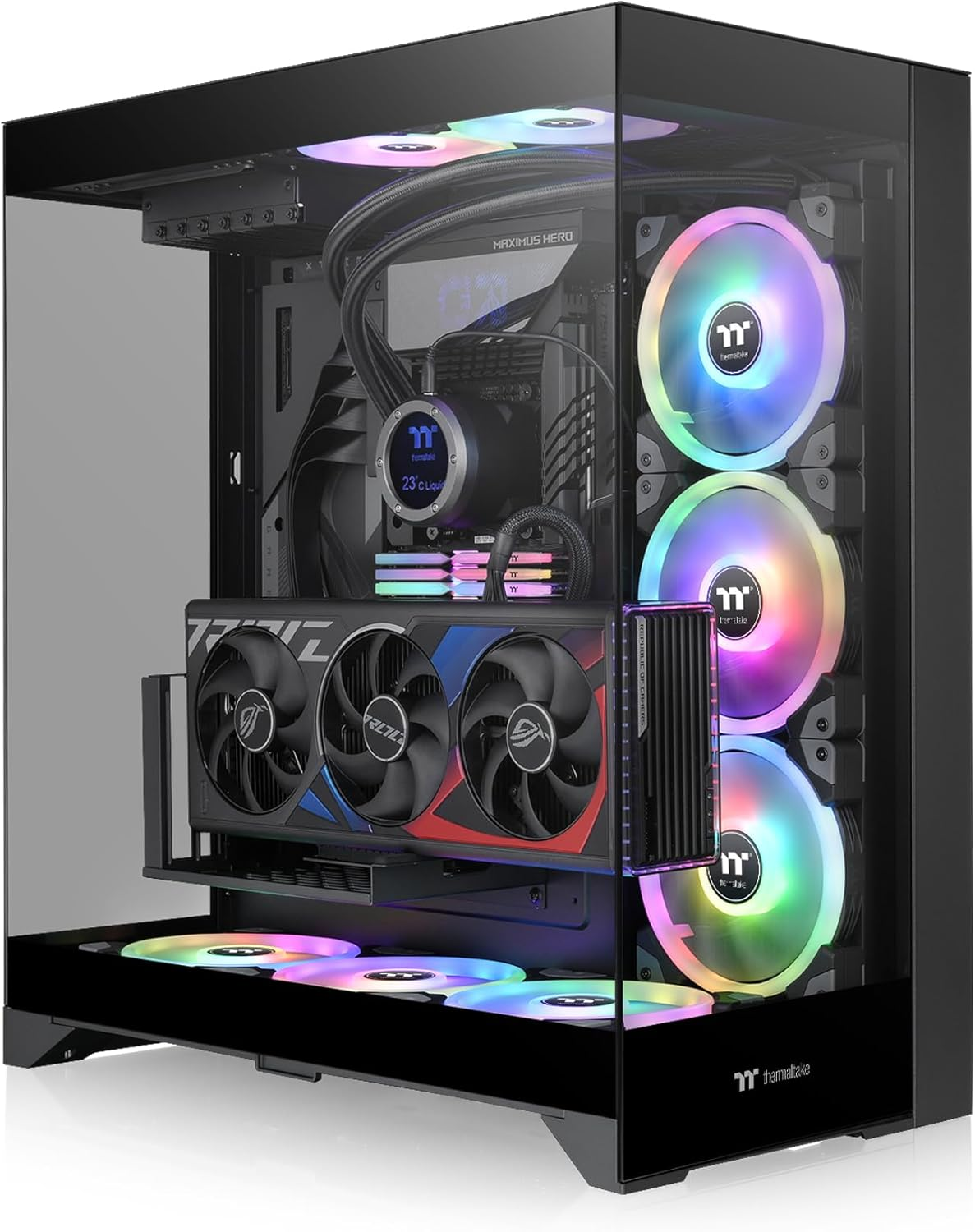 Thermaltake CTE E550 Tempered Glass Dual Chamber Mid Tower Case Black Edition (Supports Hidden Connector M/B), CA-1Z8-00M1WN-00