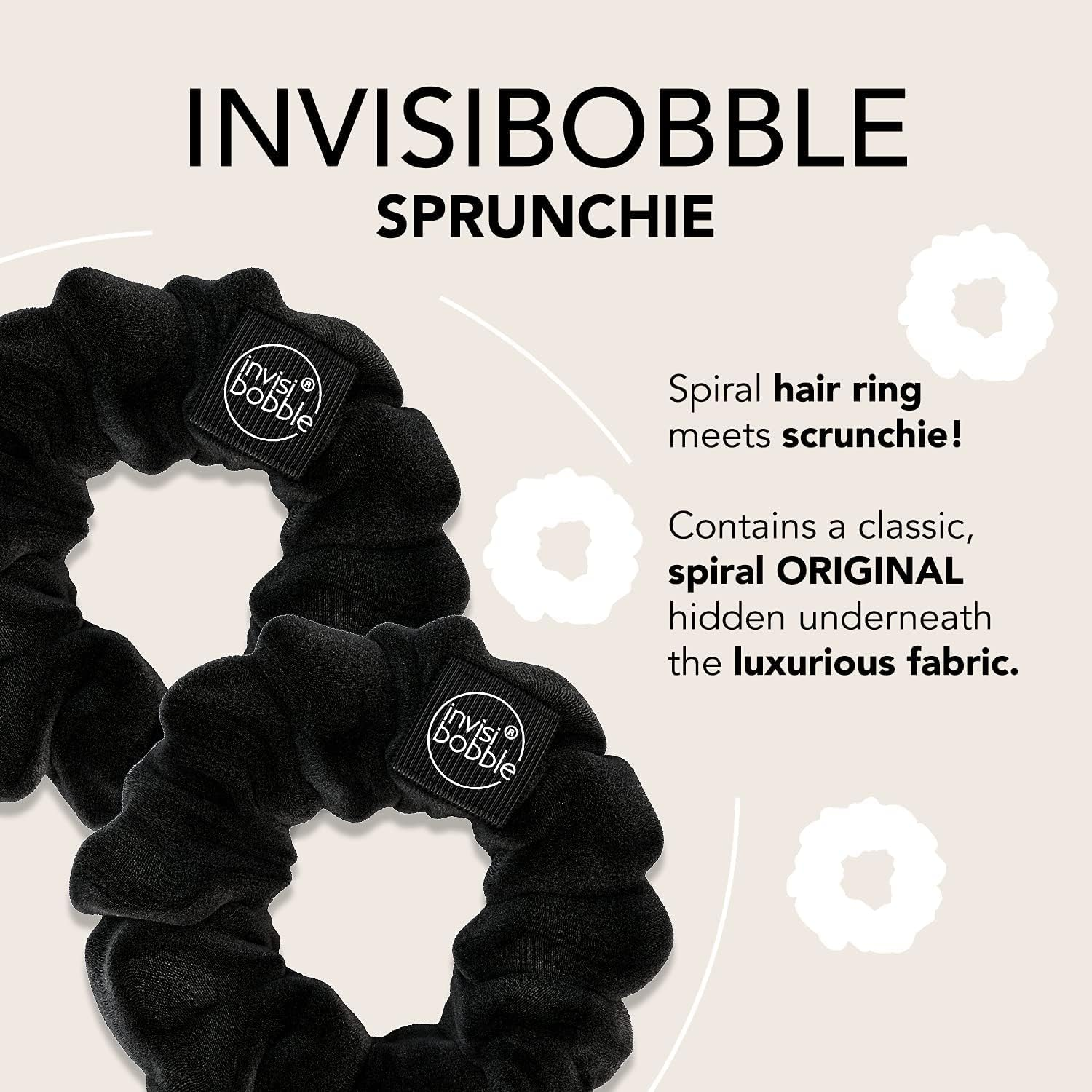 Invisibobble Sprunchie Spiral Hair Ring - True Black- 2 Pack - Scrunchie Stylish Bracelet, Strong Elastic Grip Coil Accessories for Women - Gentle for Girls Teens and Thick Hair - Americana image number 3
