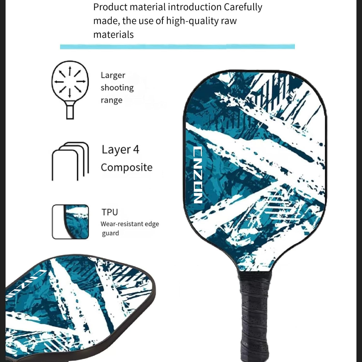 Pickleball Paddles Sports Racket & Balls, USAPA Approved Fiberglass Surface Set with Rackets, 4 Pickle Ball Balls and Bag, Pickleball Rackets Equipment for Beginners & Pros image number 3