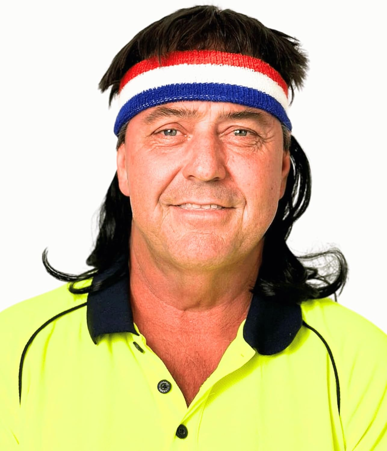 ALLAURA Mullet Headband Wig | 80S Wig Men Mullet Wig Men &mdash; One Size (Headband Included) (Black) - Blonde image number 4