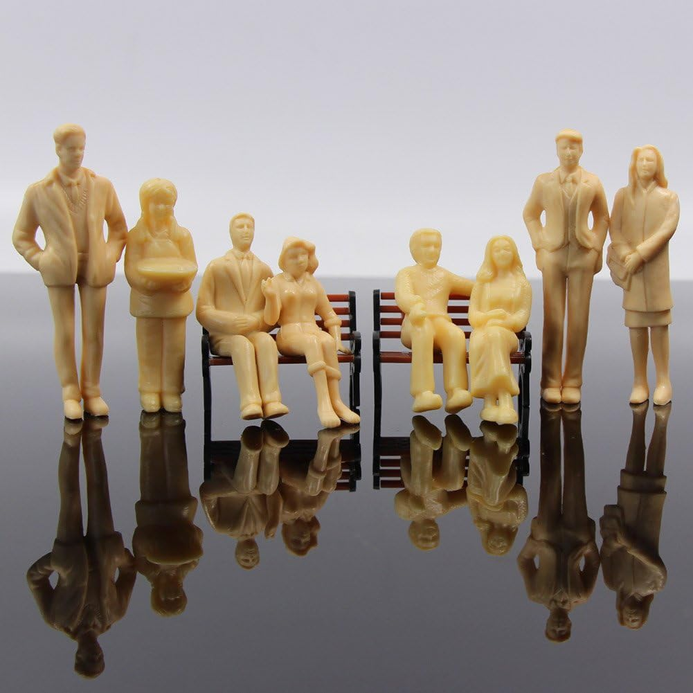 24Pcs Model Trains Architectural 1:25 Unpainted Figures G Scale Sitting and Standing Person Model Railway Layout New P2501B image number 6