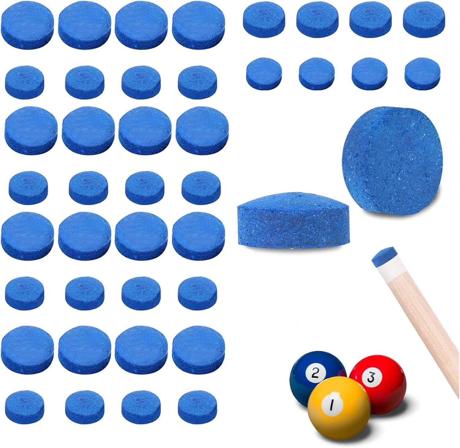 15PCS Billiard Pool Cue Tips Pool Cue Tips Replacement Kit 10Mm 12Mm 13Mm Replacement Tips for Pool Cues and Snooker Billiard image number 1