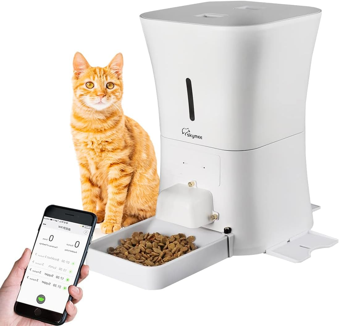 SKYMEE 8L Automatic Cat Feeders,Timed Feeding,2.4G Wifi Enable Cat Food for Cats and Dogs with App Control,Dog Food Container image number 4