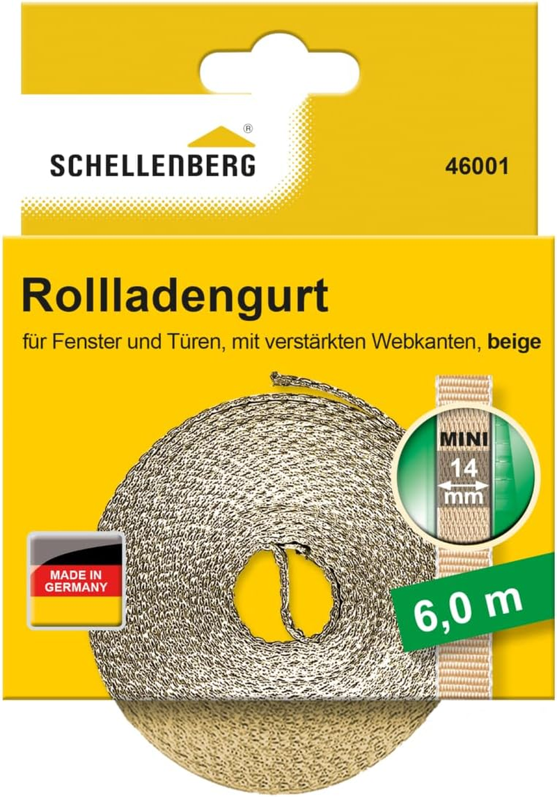Schellenberg 46003 Roller Shutter Belt 14 Mm / 6.0 M White
