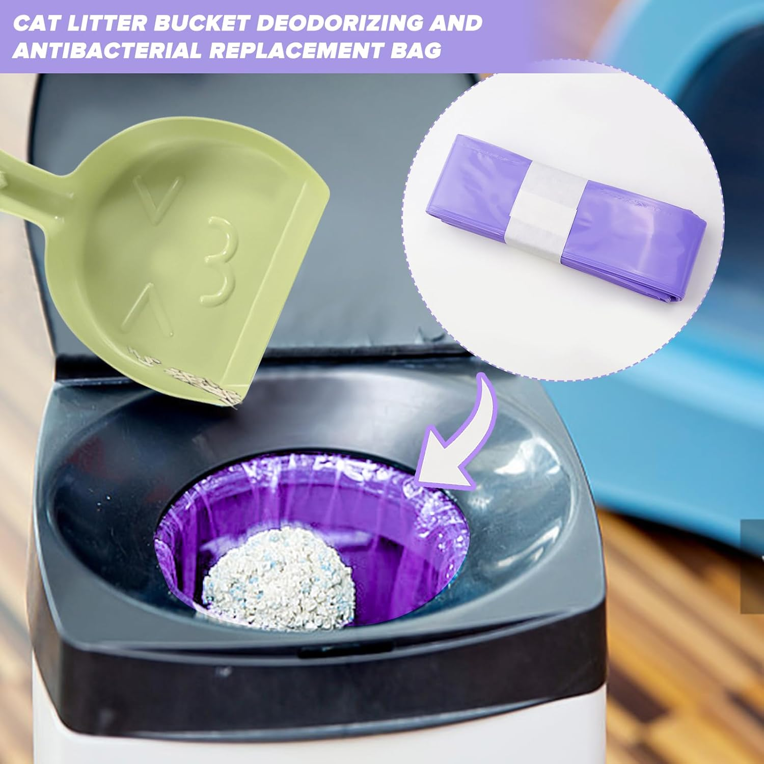 10 Refill Bags for Cat Litter, Cat Litter Tray Bags, Litter Box Bags for Pets, Compatible with Genie Litter Refill Container