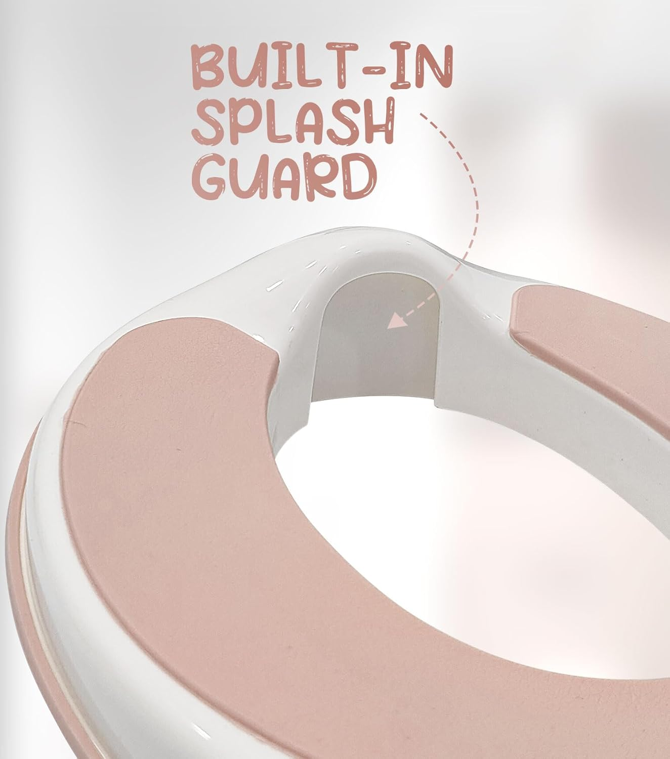Dawntress Potty Training Toilet Seat - Ultra-Stable Kids Toilet Seat with Soft Cushion, Anti-Slip Portable Potty Training Seat with Splash Guard for Boys Girls, Fits round & Oval Toilets - Pink