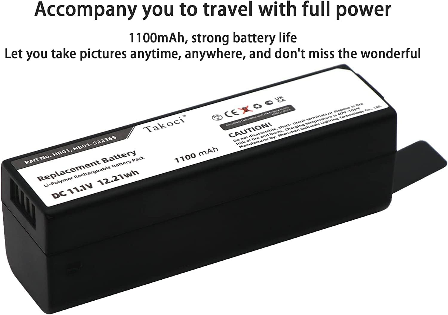 Replacement Intelligent Battery Compatible with Osmo,Osmo+Plus,Osmo Pro/Raw Osmo Mobile Gimbal Stabilizer, Zenmuse X3 X5 PN HB01/ Hb01-52236511.1V/1100Mah image number 3