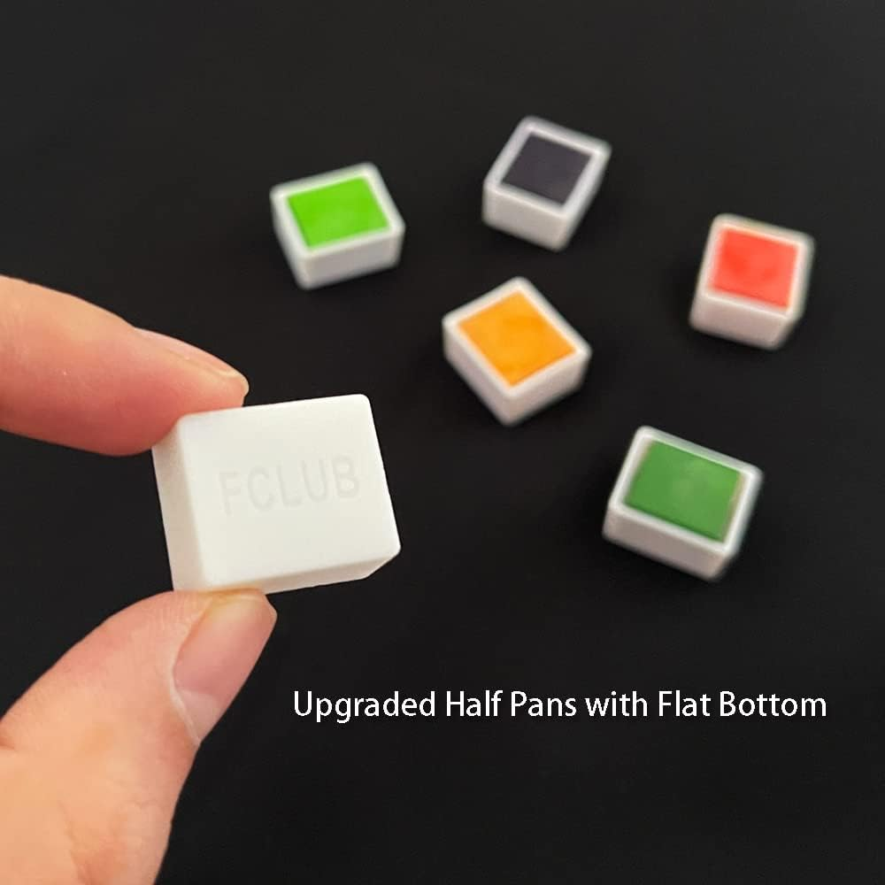 100Pcs White Plastic Watercolor Half Pans &ndash; 2Ml Empty Paint Pans for Handmade Watercolors, Solid Paint Refills, DIY Travel Art Palettes