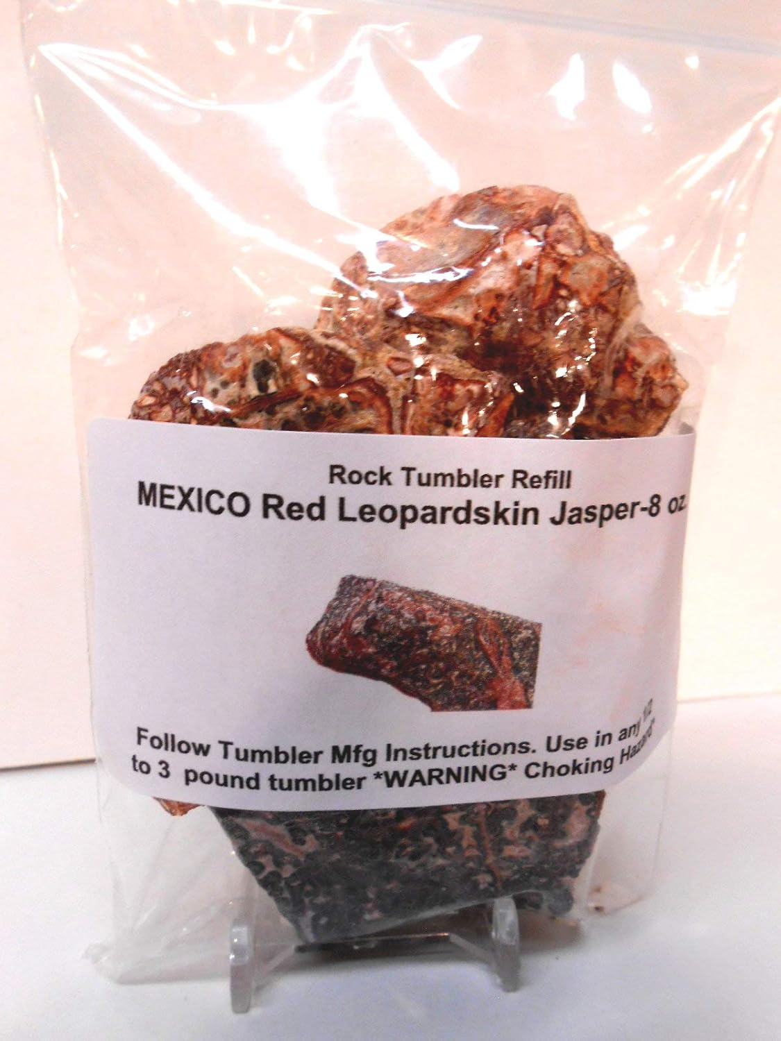 Rockhound'S 1St Choice Rock Tumbler Gem Refill Kit -Mexico Red Leopardskin Jasper Rough- 8Oz image number 1