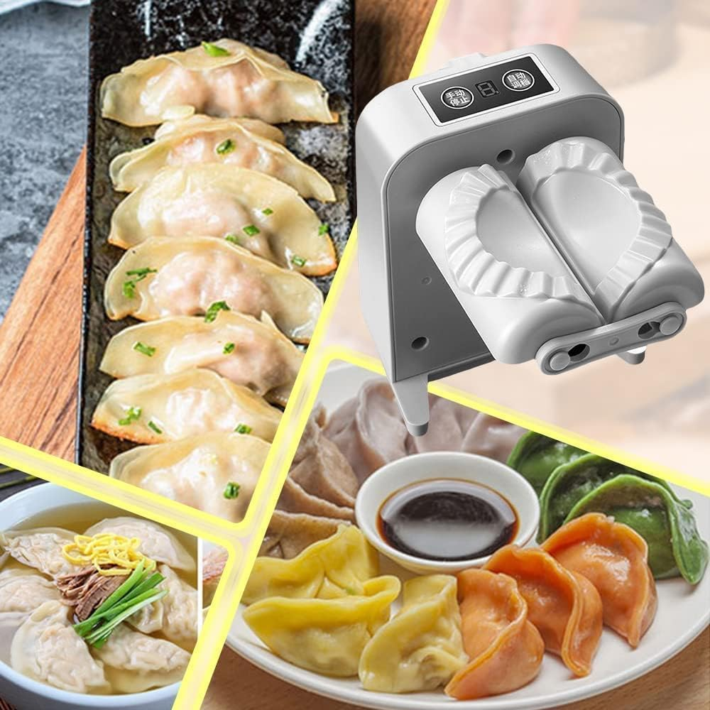Electric Dumpling Maker Machine, Household Automatic Dumpling Maker Mould, USB Rechargeable Dumpling Maker Press,Diy Dumpling Making Tool with Spoon & Brush