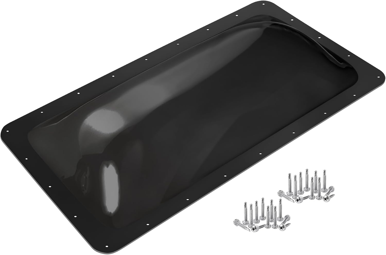 XMK RV Skylight Replacement,18" X 18" Outer Dome Fit 14" X 14" Openings, RV Skylight Cover Shower Roof Dome for Camper Trailer Fifth Wheel Truck, Impact Resistant, UV Block, Black