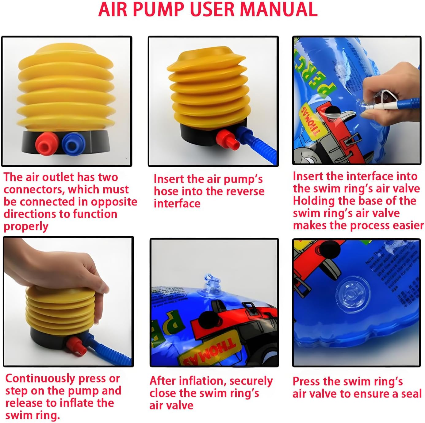 Portable Foot Air Pump with Hose,Effort Saving Manual PVC Air Pump,Suitable for Sports Balls, Mattresses,Inflatable Boats,Fitness Balls, Balloons,And Swim Rings image number 5