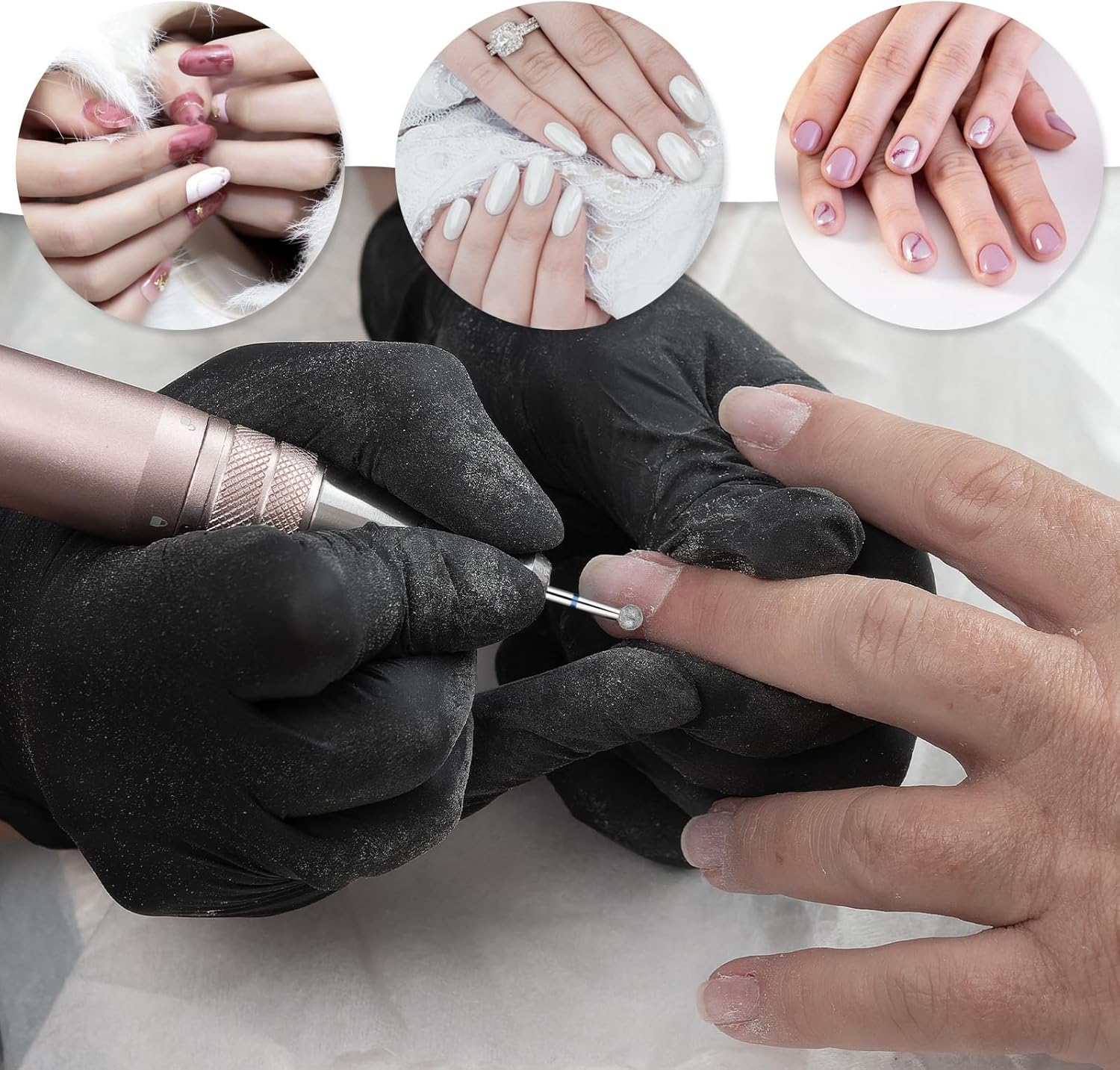 Nail Drill Bit Set, 10 Pcs Russian Manicure Drill Bits Mini Sanding Bands for Nail Drills Diamond Nails Drills Bits Professional Cuticle Removal Bit Rotary Burrs Diamond Manicure Set for Home Salon image number 2