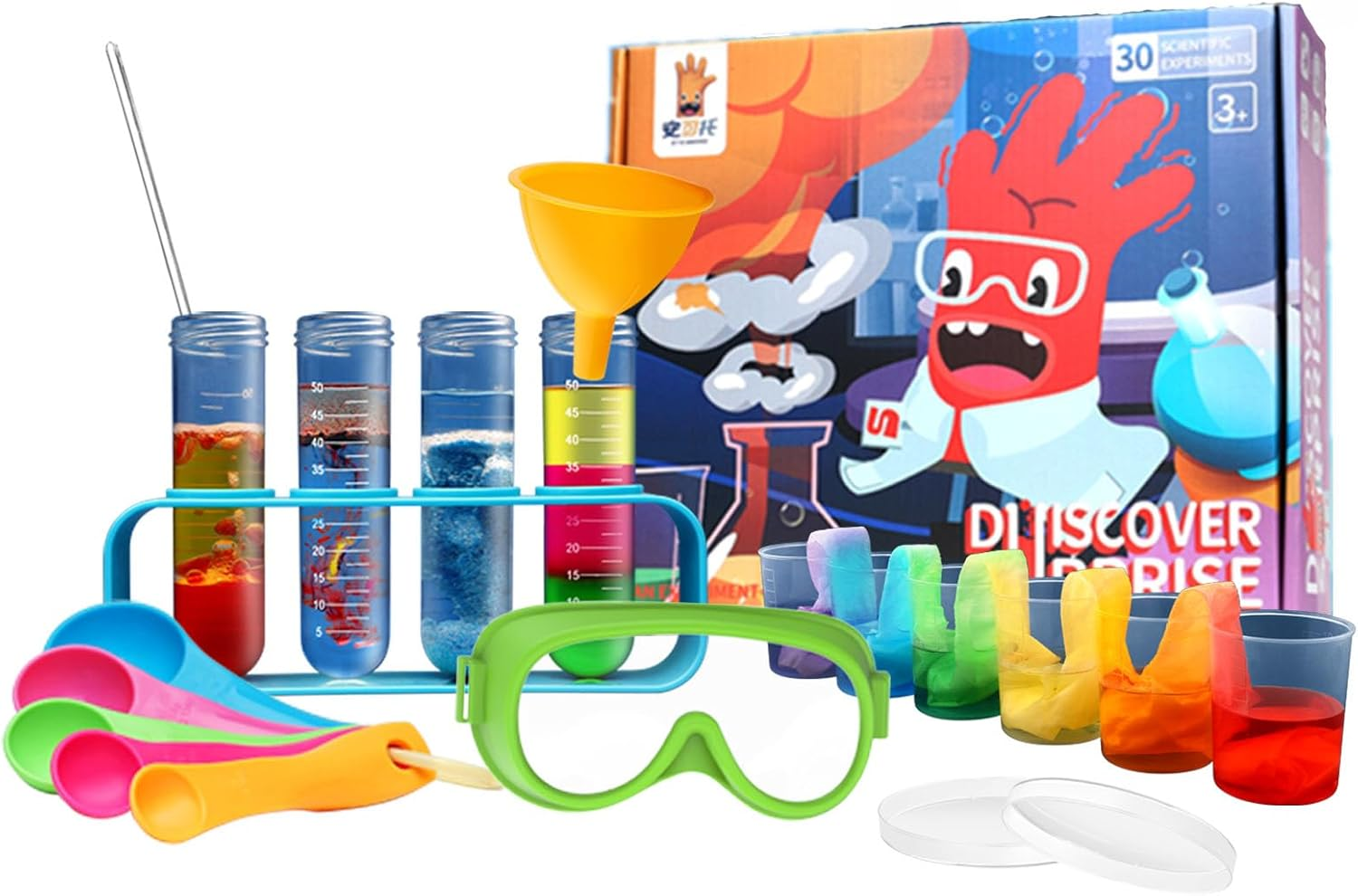 STEM Science Experiment Kit for Kids &ndash; 47-Piece Educational Chemistry Lab Set, Includes 30 Fun Experiments with Reagents & Safety Goggles, Ideal for Boys & Girls Ages 6+, Learn Science at Home