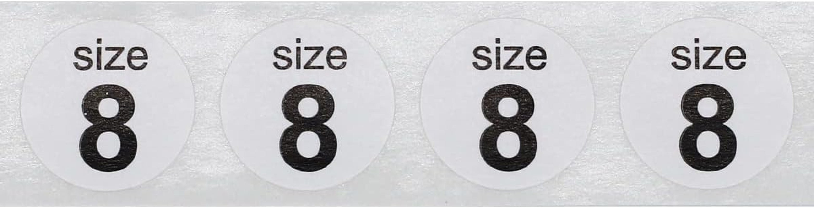 Shoe Size 8 White Stickers for Retail Clothing 0.75 Inch 500 Total Adhesive Labels image number 1