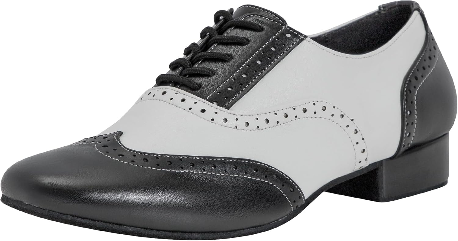 Linodes Men'S Latin Dance Shoes 1 Inch Leather Sole Ballroom Salsa Tango Waltz Character Shoe-Colorful image number 1