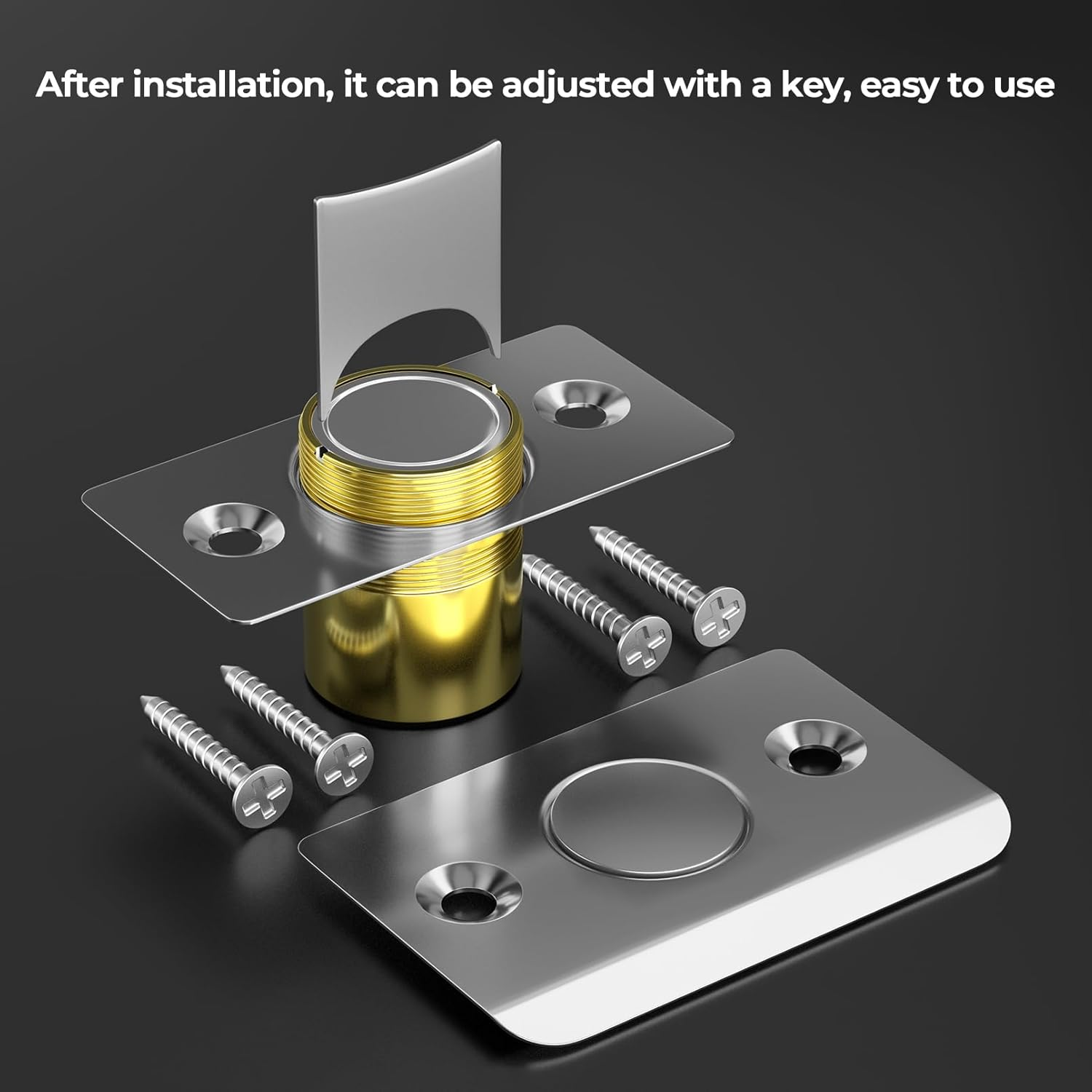 Tonitrui Silent Ball Catch, Adjustable Strong Magnet Door Catch，Using Noise Free, Replacing Door Ball Catch, with Identical Installation Dimension(2 Pack, Silver) image number 2