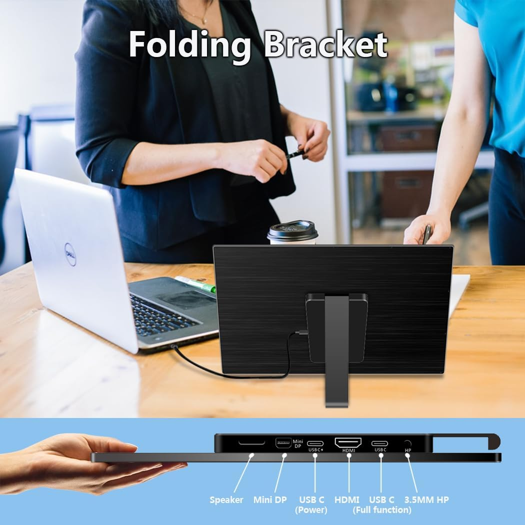 15.6 Inch 3K Touchscreen Portable Monitor, IPS 2880 * 1620,100% Srgb Mobile Monitor Eye Care Game Display Built Usb-C/Hdmi/Mini DP with Folding Kickstand for Pc,Laptop,Game Console image number 3