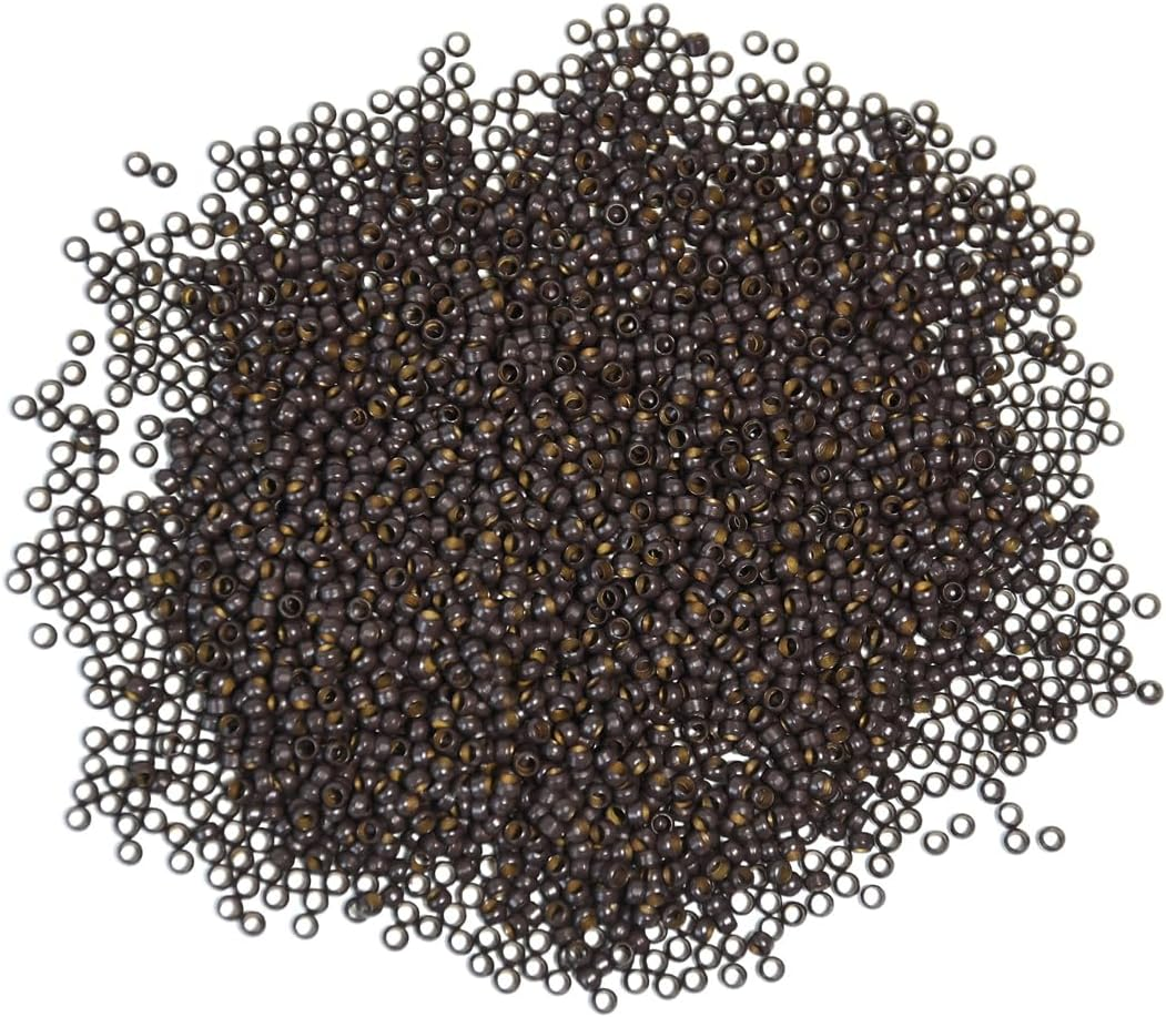 500 Pcs 2.5Mm Copper Nano Rings Micro Beads Micro Tubes Ring Beads for Nano Tip Hair Extensions (Dark Brown)