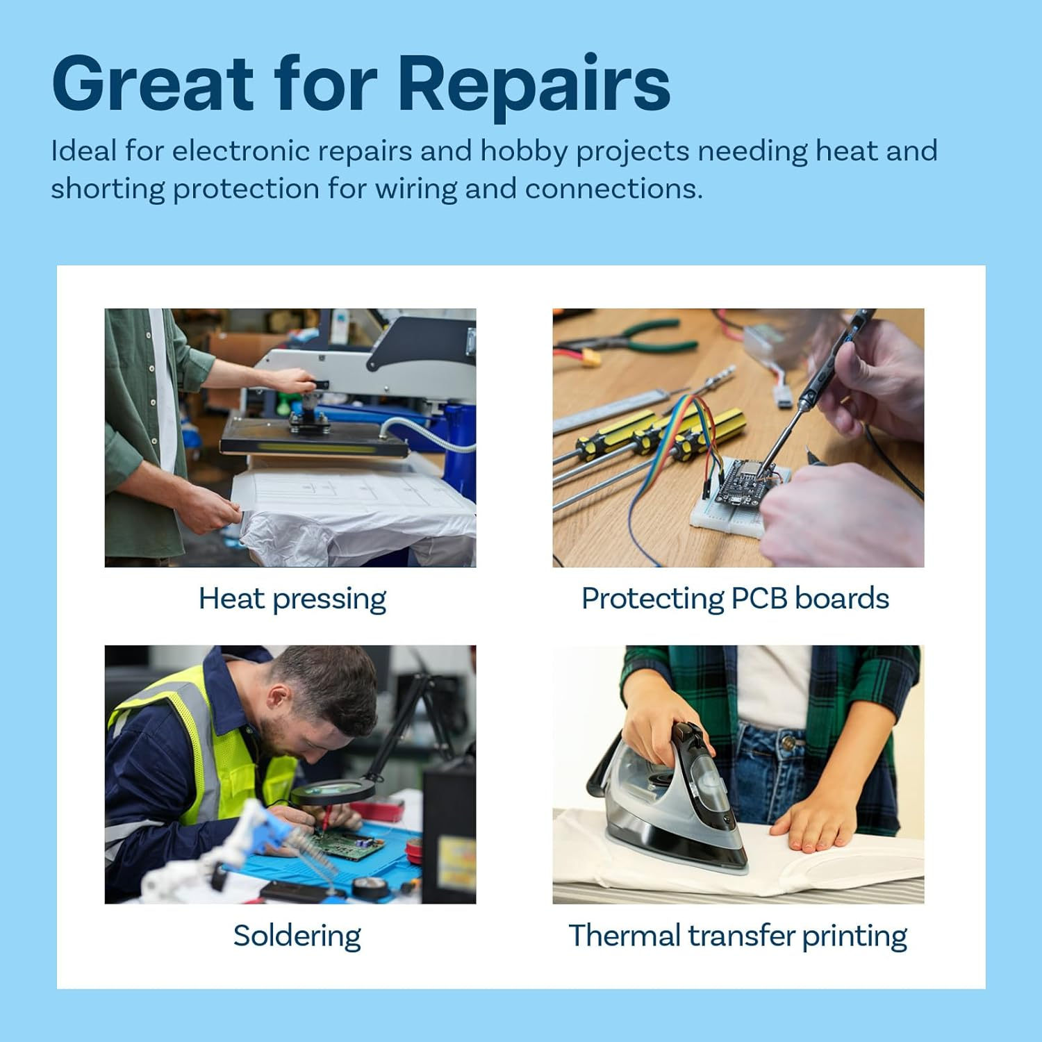 MMOBIEL 10Mm ESD Heat Resistance Polyimide Tape Sticker Strong Adhesive 30 M Long Heat Resistant up to 280&deg;C image number 2