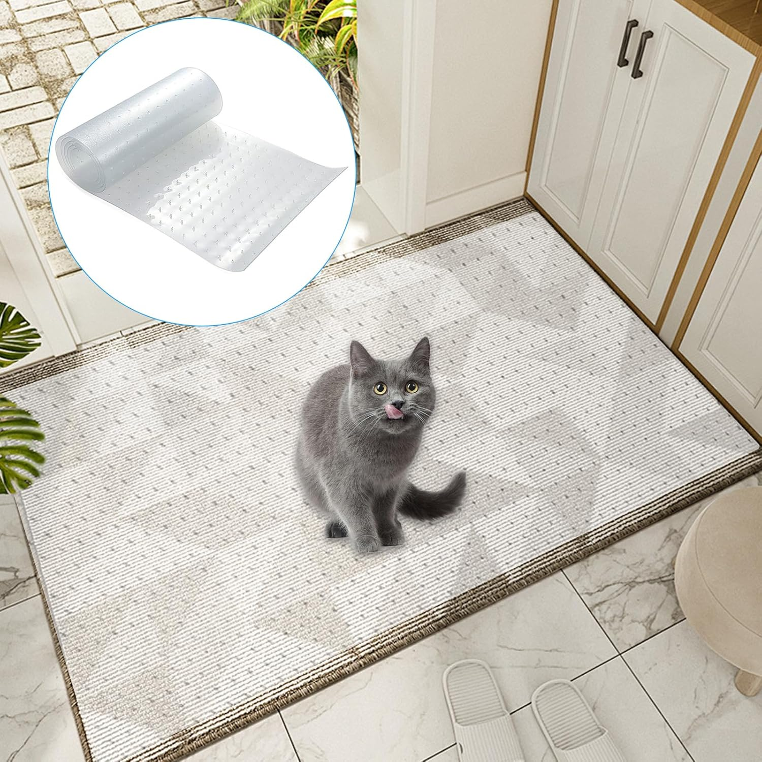 Cat Scratching Mat, Non-Slip Scratching Mat, Transparent Scratch Protection for Carpet, PVC Cat Scratching Boards Floor, Scratching Pad, Transparent Cat Scratching Mat, Cat Floor, anti Scratch image number 6