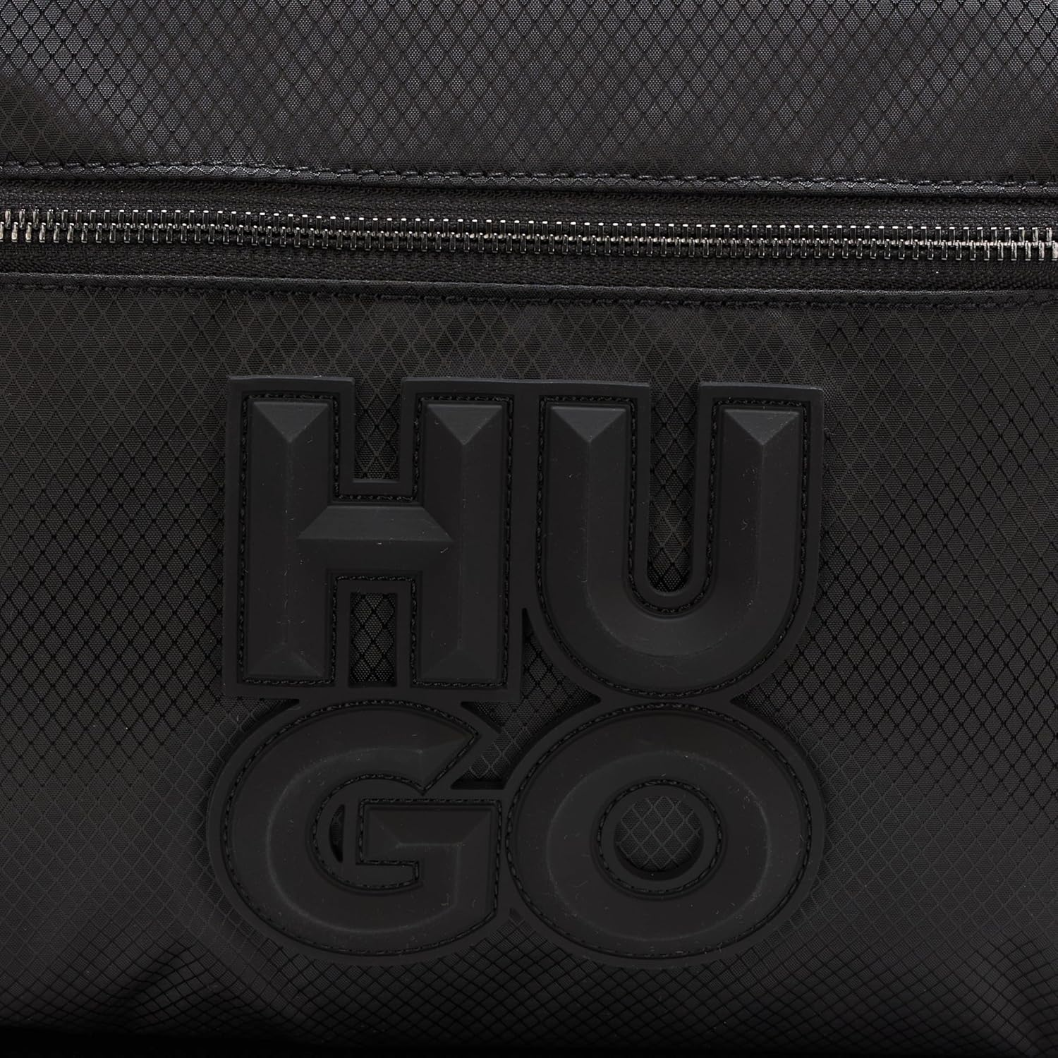 HUGO, Malick Big Logo Nylon Backpack, Outer Space Black, One Size, Outer Space Black, One Size, Malick Big Logo Nylon Backpack image number 3