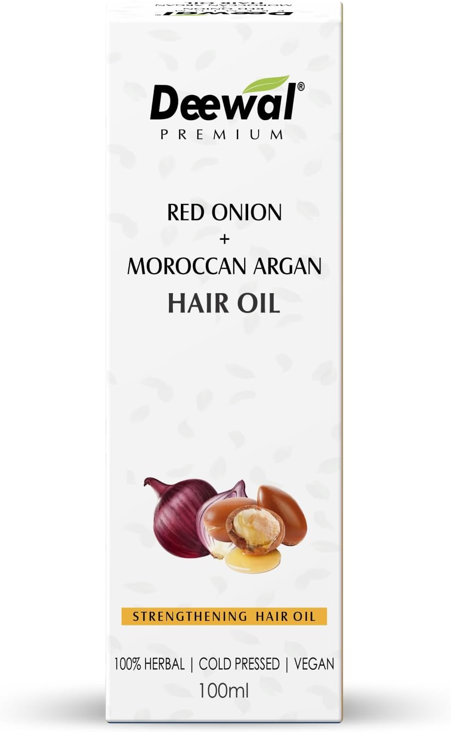 Deewal Red Onion + Moroccan Argan Hair Oil - Strengthening Hair Oil | 100% Herbal | Cold Pressed | Vegan | No Preservatives 100Ml