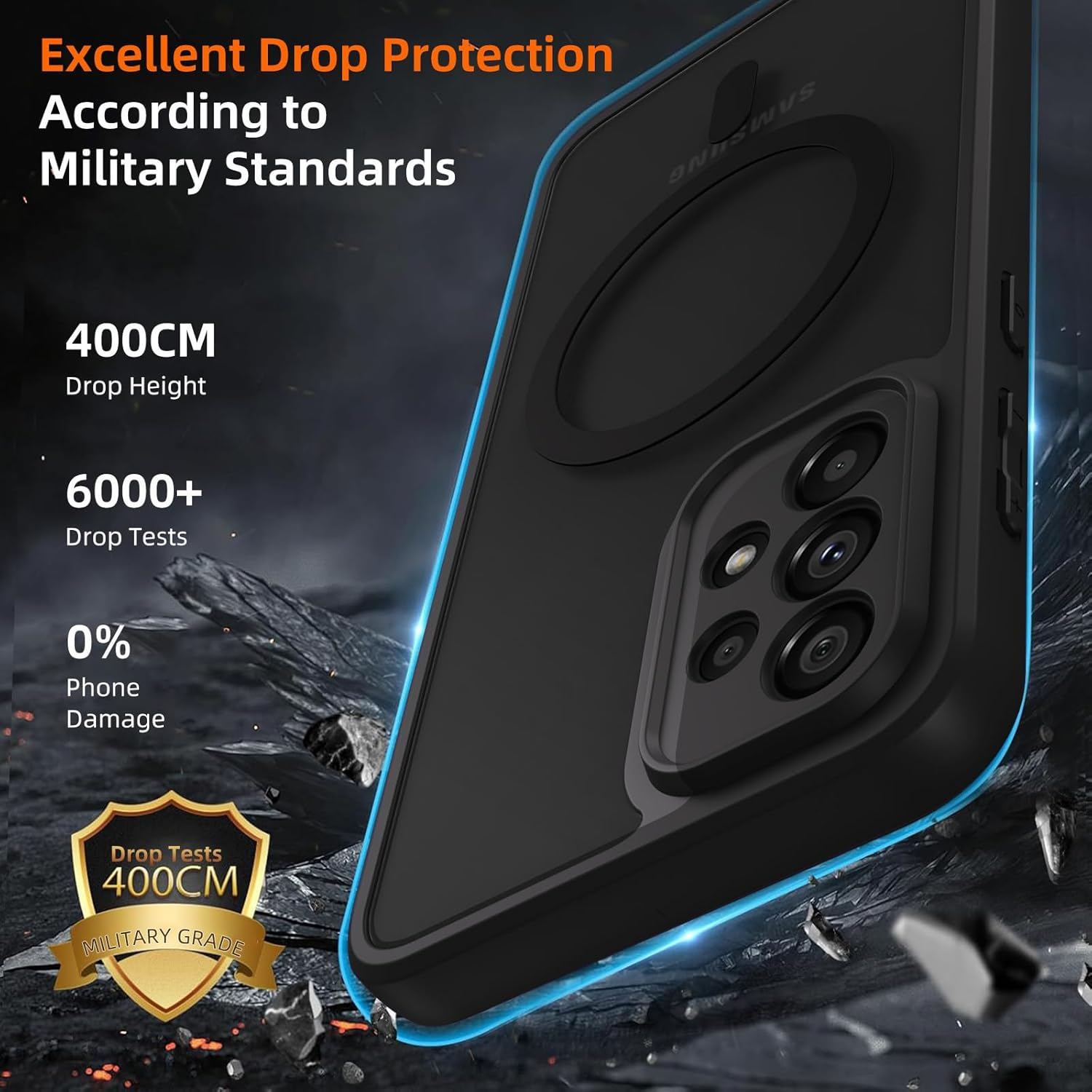 Pnakqil Magnetic for Samsung Galaxy A53 5G Case for Magsafe, Matt Translucent Mobile Phone Case for Samsung A53 with 2 Tempered Protection Glass, PC Hardness Back Scratch-Resistant Shockproof Thin image number 5