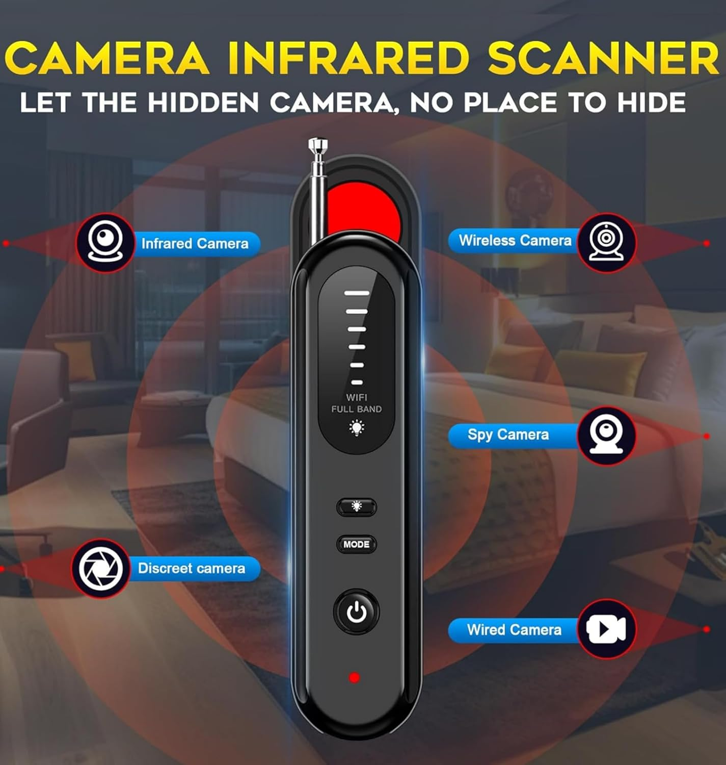 Kivano Hidden Camera Detector &ndash; Wireless anti Spy Bug Finder, Detect GPS Tracker for Vehicles Portable Signal Scanner Device for Hidden Cameras & GPS Tracker Location Finder image number 6