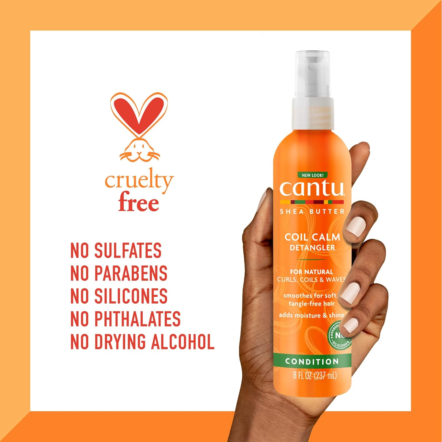 Cantu Coil Calm Detangler with Shea Butter for Natural Hair, 8 Fl Oz (Packaging May Vary) image number 5