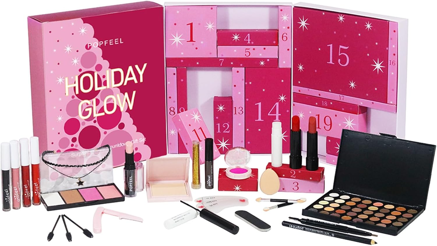 Dynaeuty Makeup Advent Calendar 2025, Christmas 24 Days Countdown Calendar Makeup Gift Set, Christmas Individual Gift Box Calendar for Women Full Kit - 01 image number 1