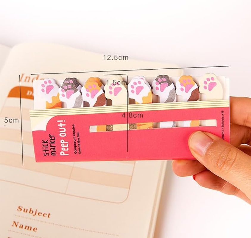 120Pcs Self Adhesive Note Flags Mini Cute Sticky Tabs Cartoon Index Labels Animal Pads Page Markers for Office, School(Penguin)