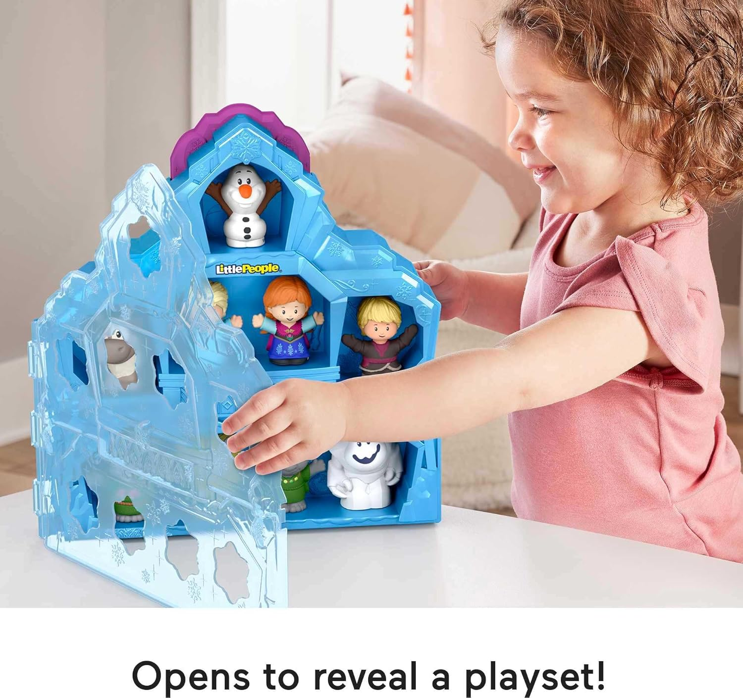 Fisher-Price Little People Toddler Playset Disney Frozen Carry along Castle Case with 9 Figures for Preschool Kids Ages 18+ Months image number 1