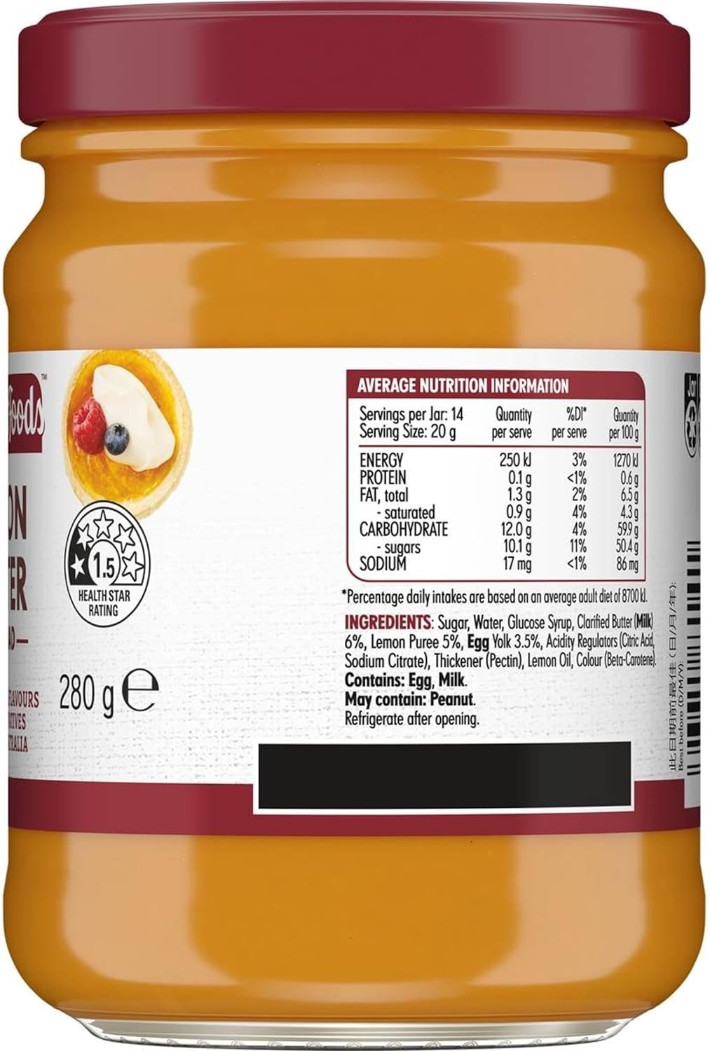 Masterfoods Lemon Butter Spread 280 G image number 4