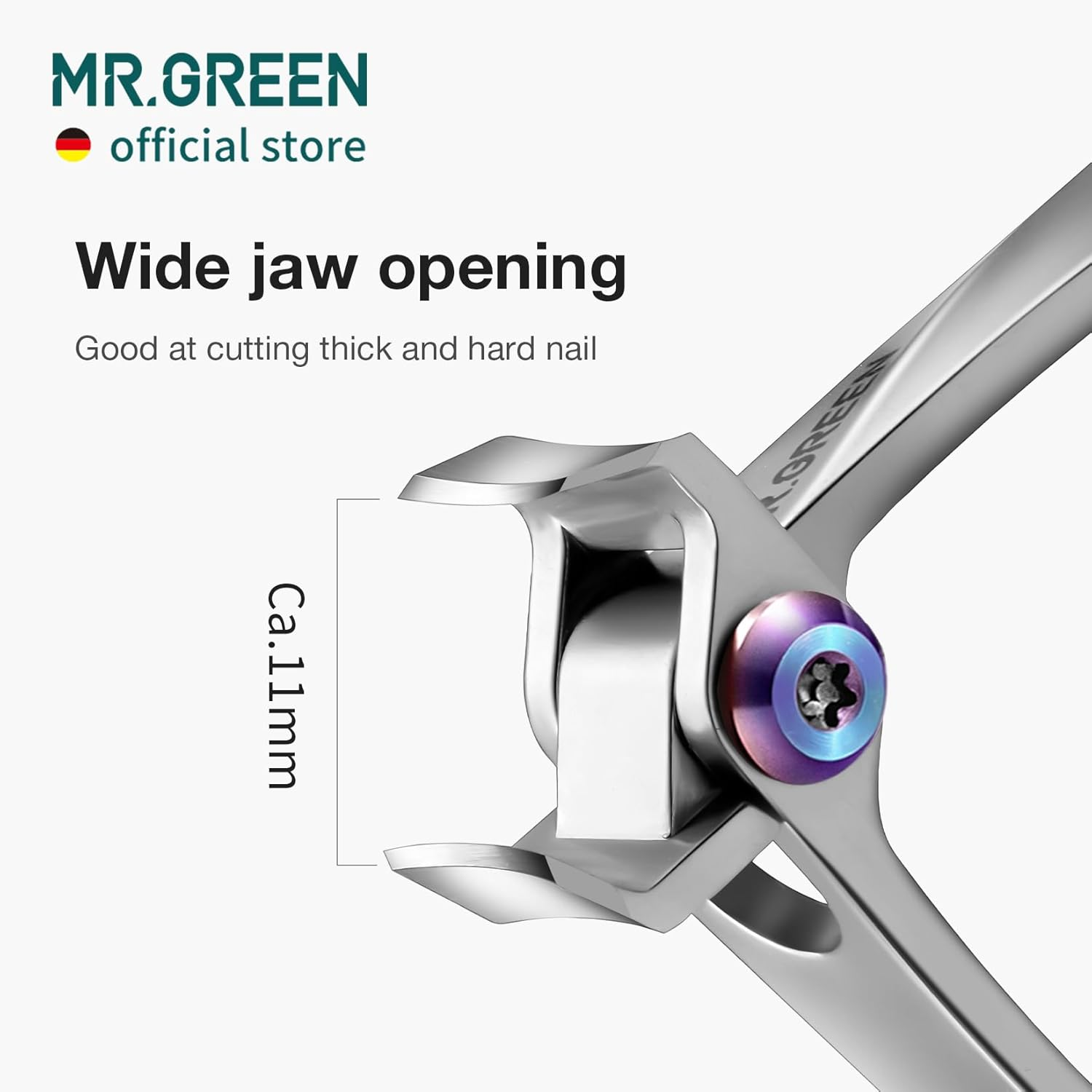 MR.GREEN Wide Jaw Opening Nail Clipper, Stainless Steel, Large - Nail Clipper (Large) image number 5